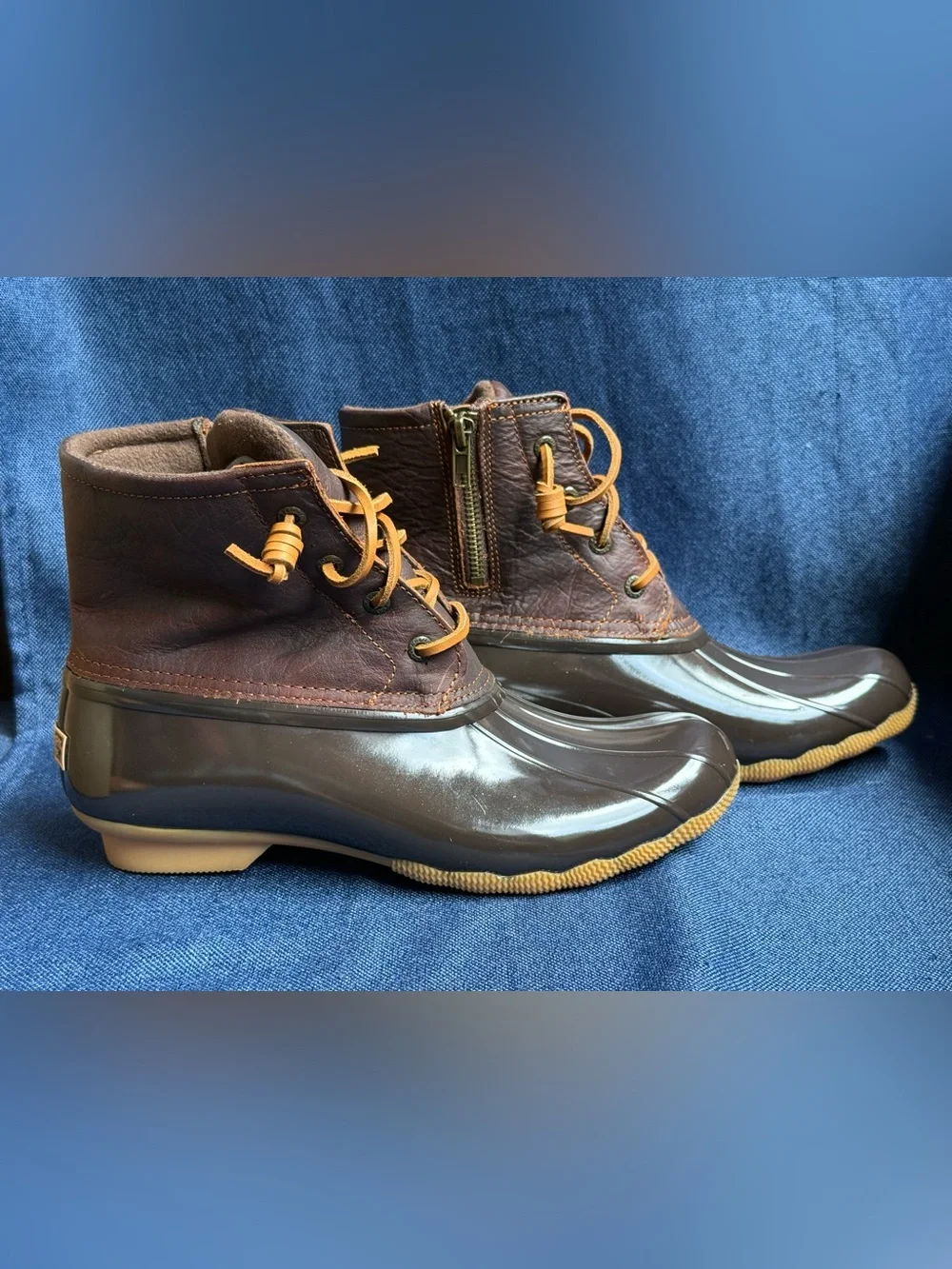 NWOT 2019 Sperry Saltwater Waterproof Rubber Leather Duck Boots Women's Size 9M